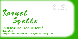 kornel szelle business card